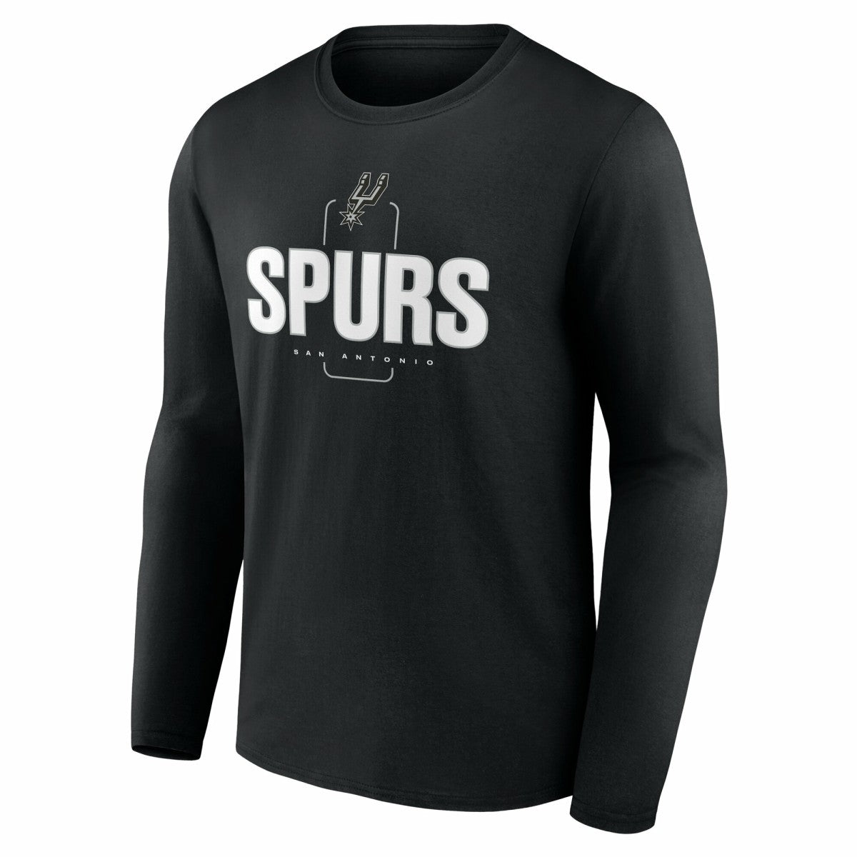 NBA - San Antonio Spurs Center Court Name & Number Custom Long Sleeve T-Shirt - Black