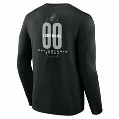 NBA - San Antonio Spurs Center Court Name & Number Custom Long Sleeve T-Shirt - Black