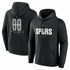 NBA - San Antonio Spurs Center Court Name & Number Custom Hoodie - Black