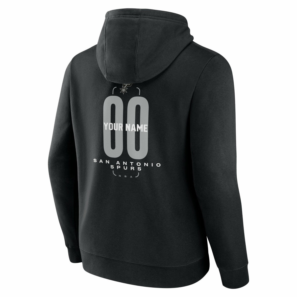 NBA - San Antonio Spurs Center Court Name & Number Custom Hoodie - Black