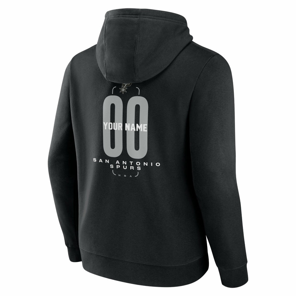 NBA - San Antonio Spurs Center Court Name & Number Custom Hoodie - Black