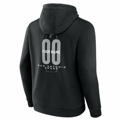 NBA - San Antonio Spurs Center Court Name & Number Custom Hoodie - Black