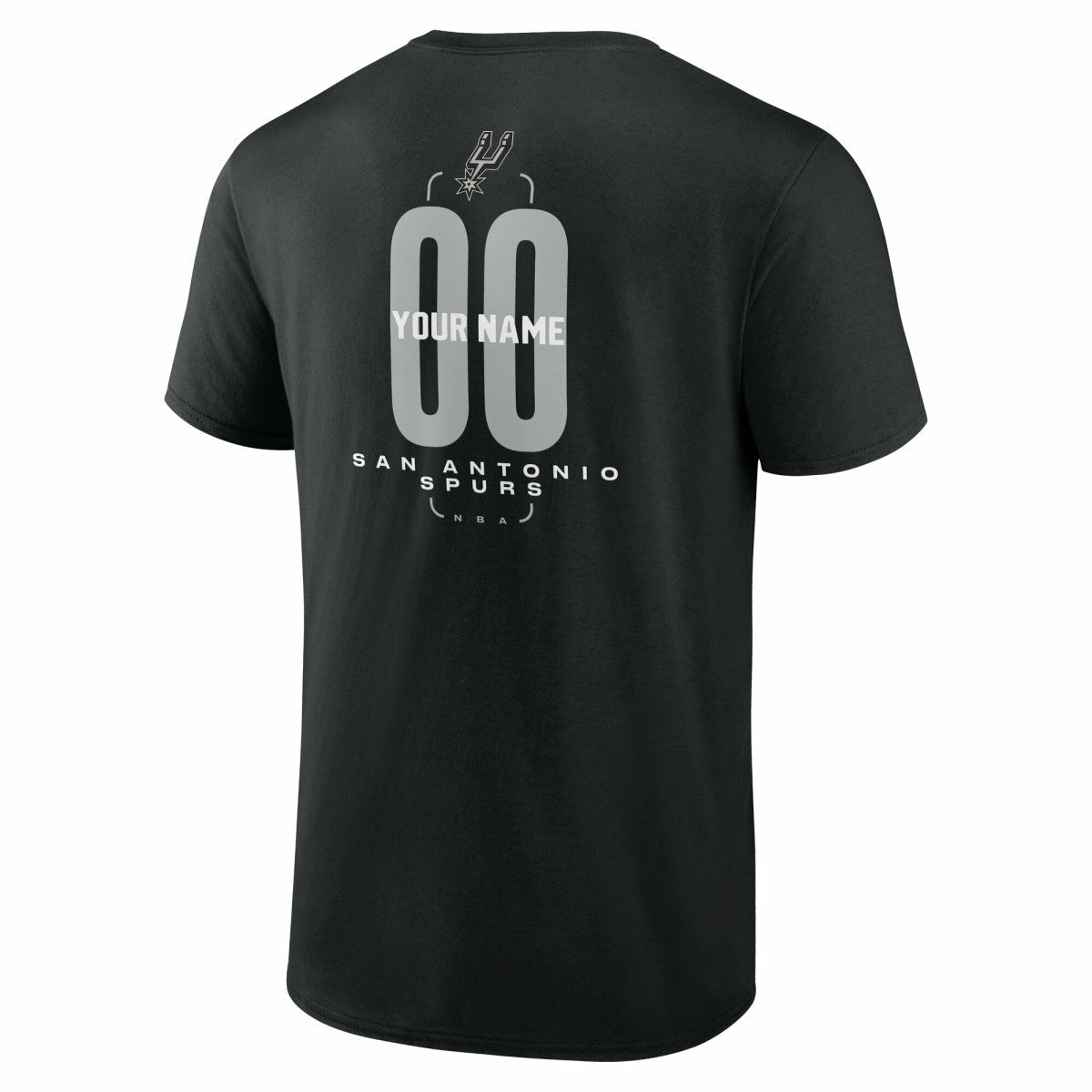 NBA - San Antonio Spurs Center Court Name & Number Custom T-Shirt - Black