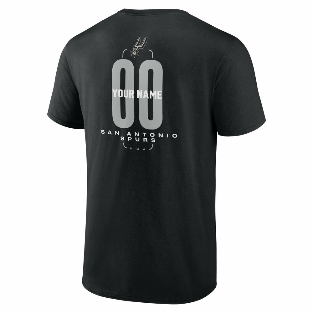 NBA - San Antonio Spurs Center Court Name & Number Custom T-Shirt - Black