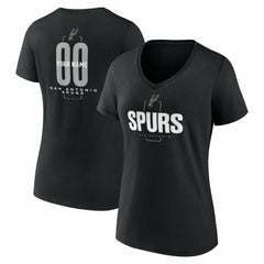 NBA - San Antonio Spurs Women's Center Court Name & Number Custom V-Neck T-Shirt - Black