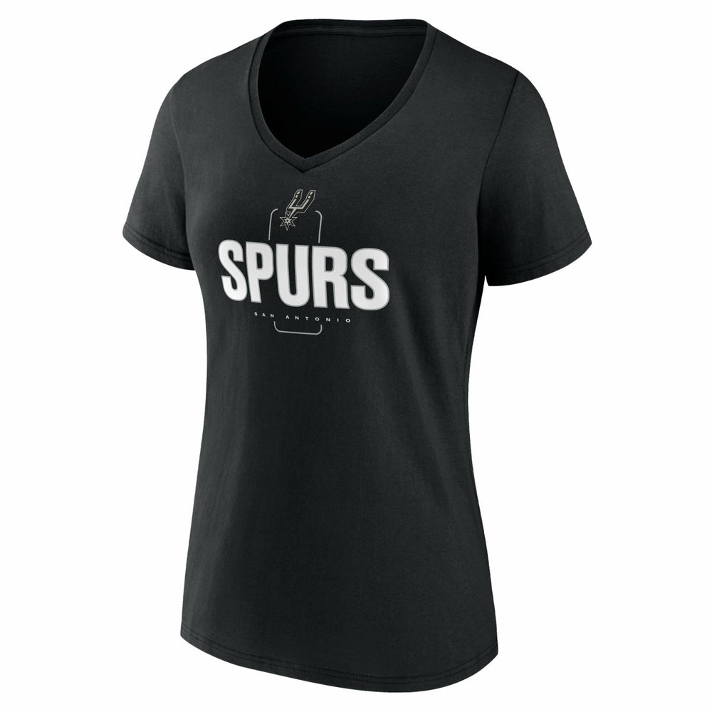 NBA - San Antonio Spurs Women's Center Court Name & Number Custom V-Neck T-Shirt - Black
