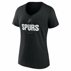 NBA - San Antonio Spurs Women's Center Court Name & Number Custom V-Neck T-Shirt - Black