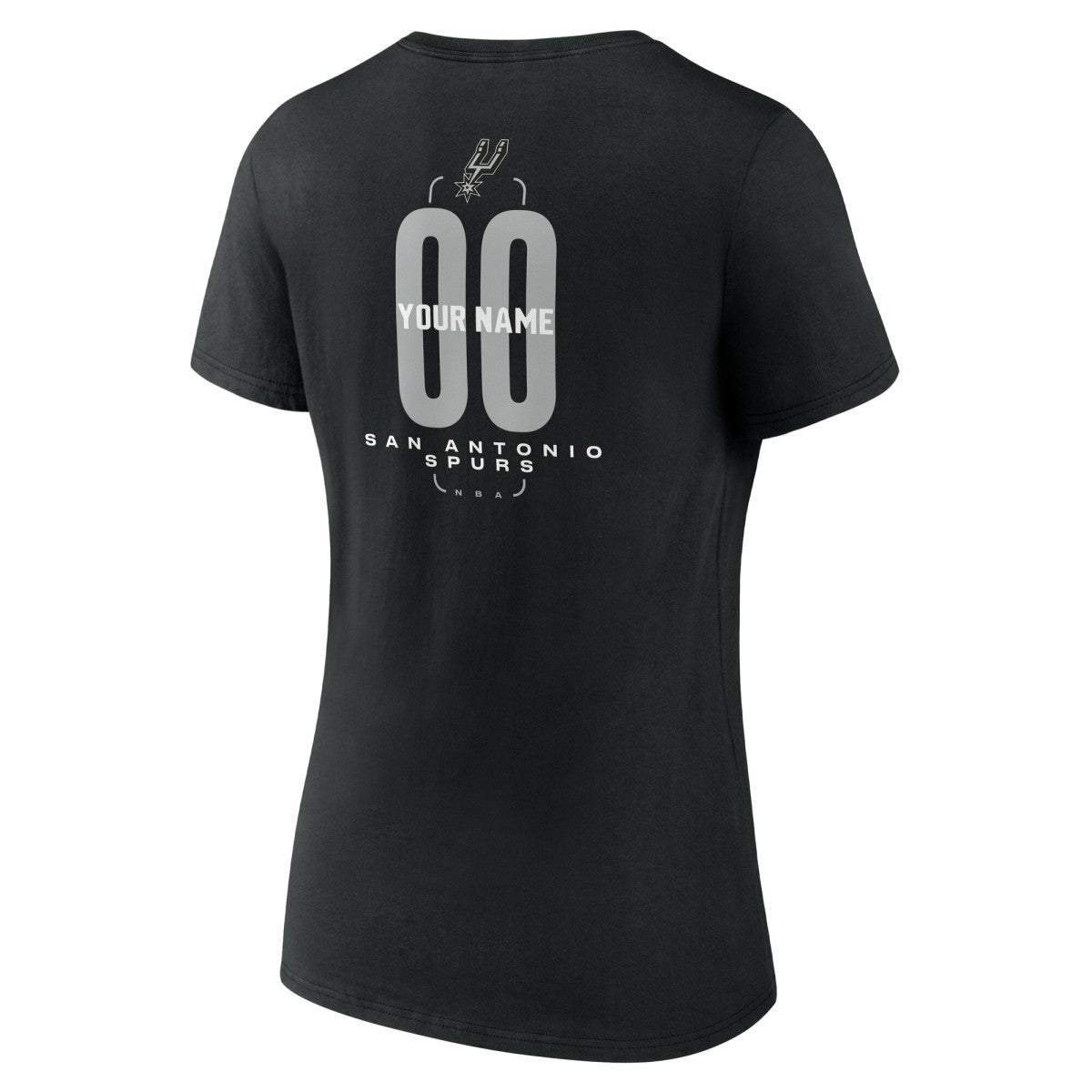 NBA - San Antonio Spurs Women's Center Court Name & Number Custom V-Neck T-Shirt - Black