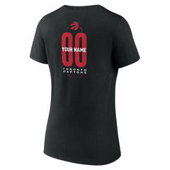 NBA - Toronto Raptors Women's Center Court Name & Number Custom V-Neck T-Shirt - Black