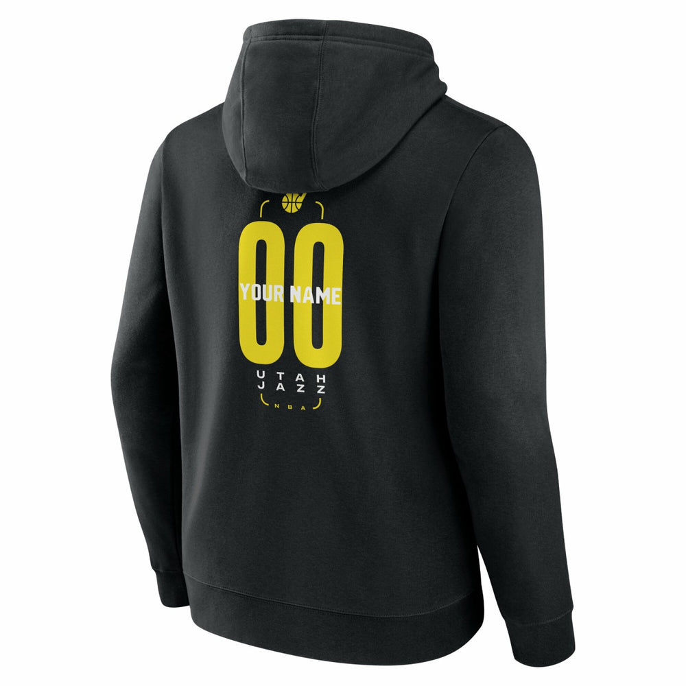 NBA - Utah Jazz Center Court Name & Number Custom Hoodie - Black