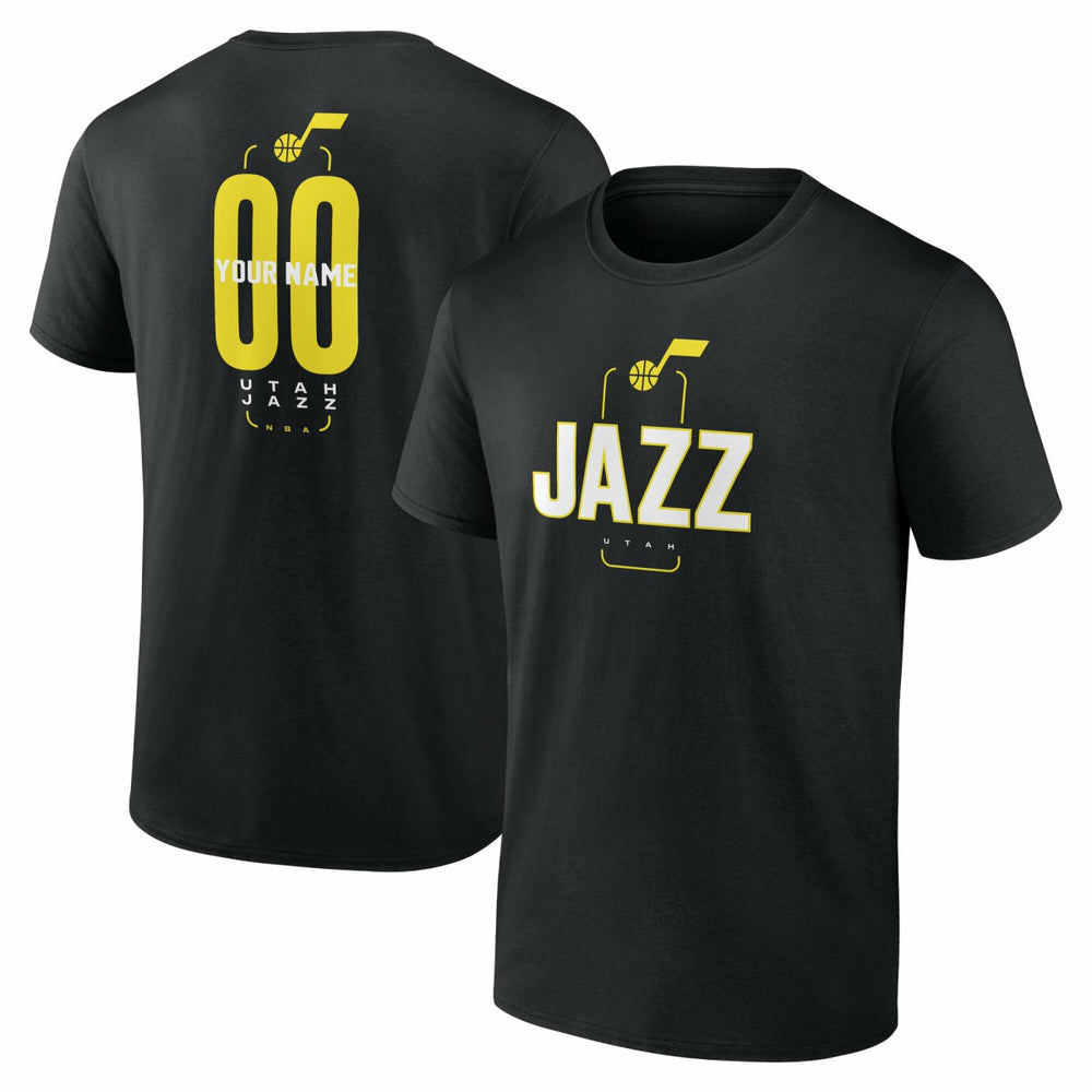 NBA - Utah Jazz Center Court Name & Number Custom T-Shirt - Black