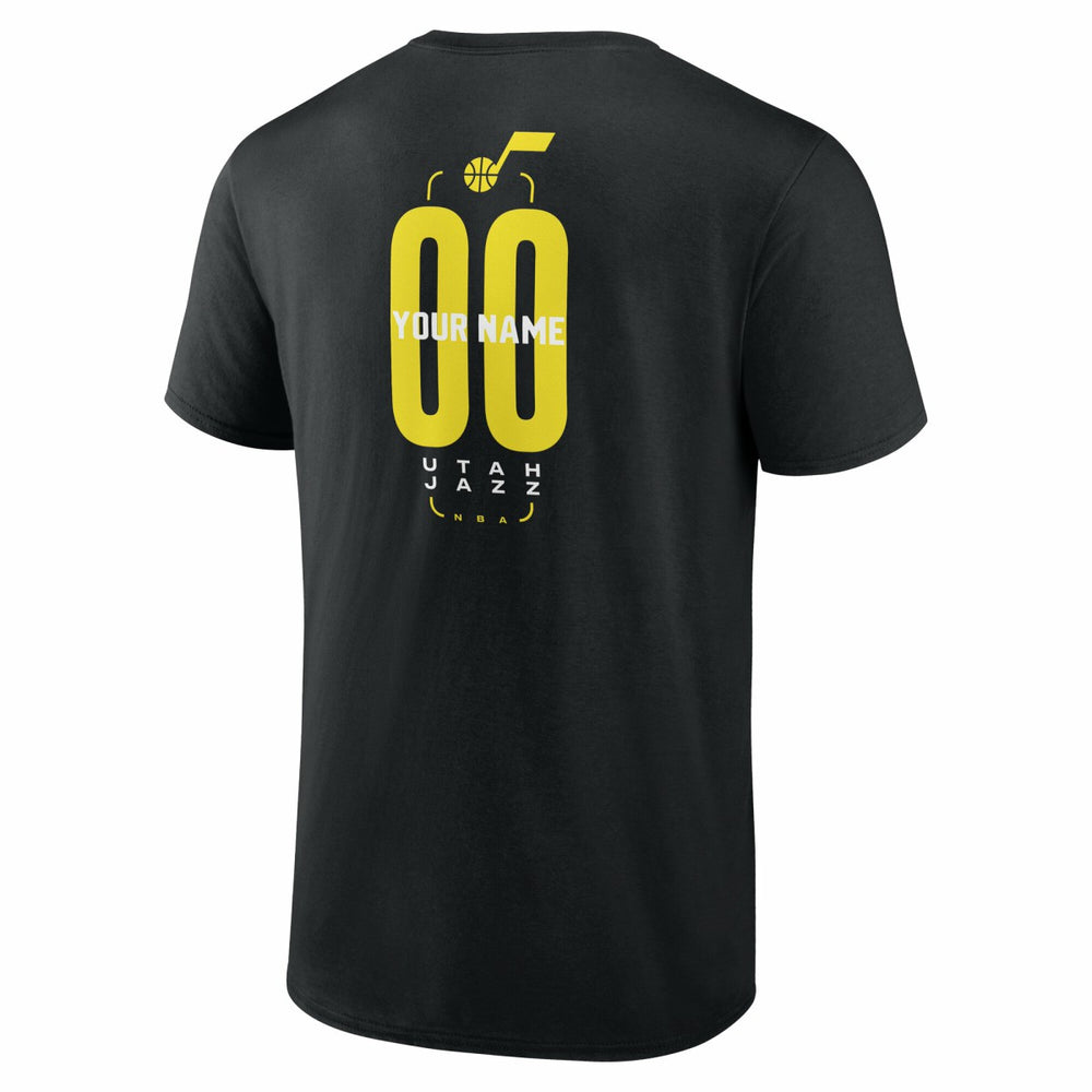NBA - Utah Jazz Center Court Name & Number Custom T-Shirt - Black