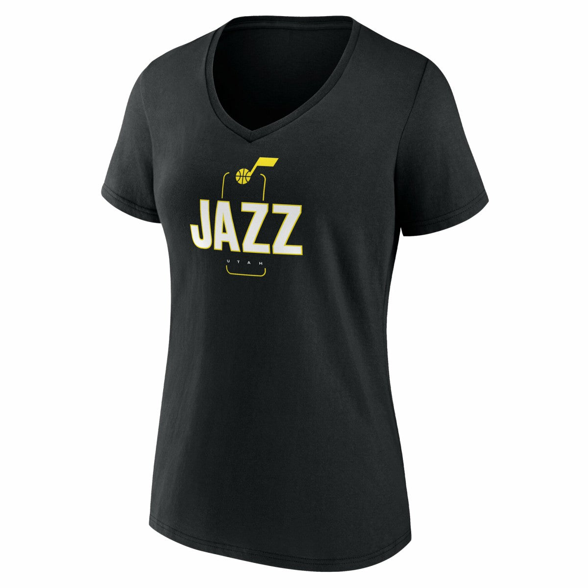 NBA - Utah Jazz Women's Center Court Name & Number Custom V-Neck T-Shirt - Black