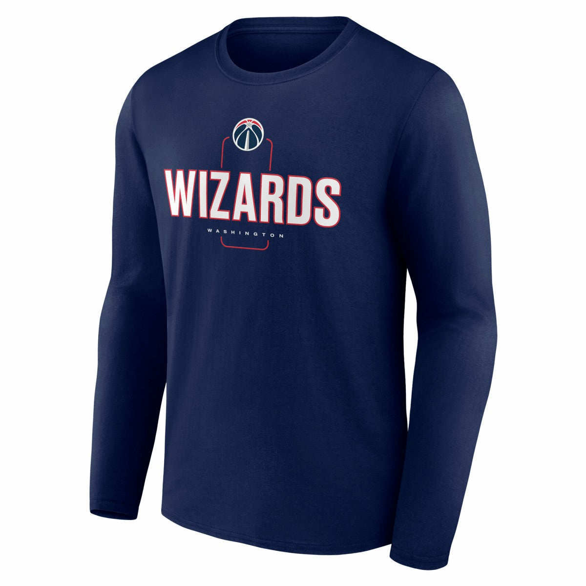 NBA - Washington Wizards Center Court Name & Number Custom Long Sleeve T-Shirt - Navy