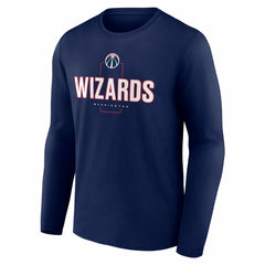 NBA - Washington Wizards Center Court Name & Number Custom Long Sleeve T-Shirt - Navy