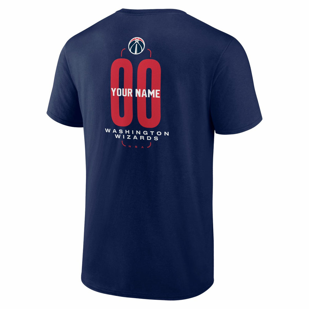 NBA - Washington Wizards Center Court Name & Number Custom T-Shirt - Navy