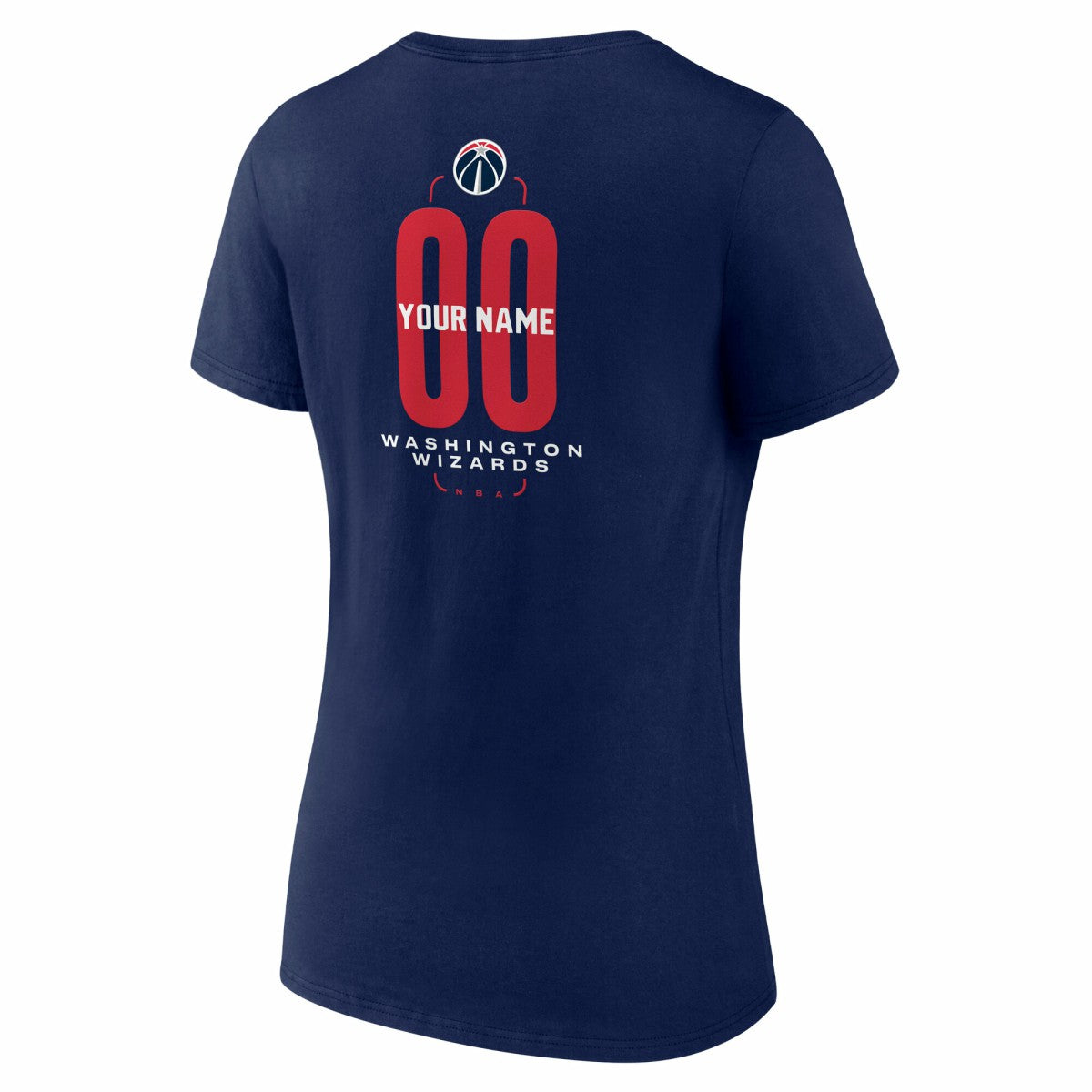 NBA - Washington Wizards Women's Center Court Name & Number Custom V-Neck T-Shirt - Navy