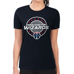 NBA - Washington Wizards G-III 4Her by Carl Banks Women's Super-Slim Lightweight Pinstripe Circle Graphic T-Shirt - Navy