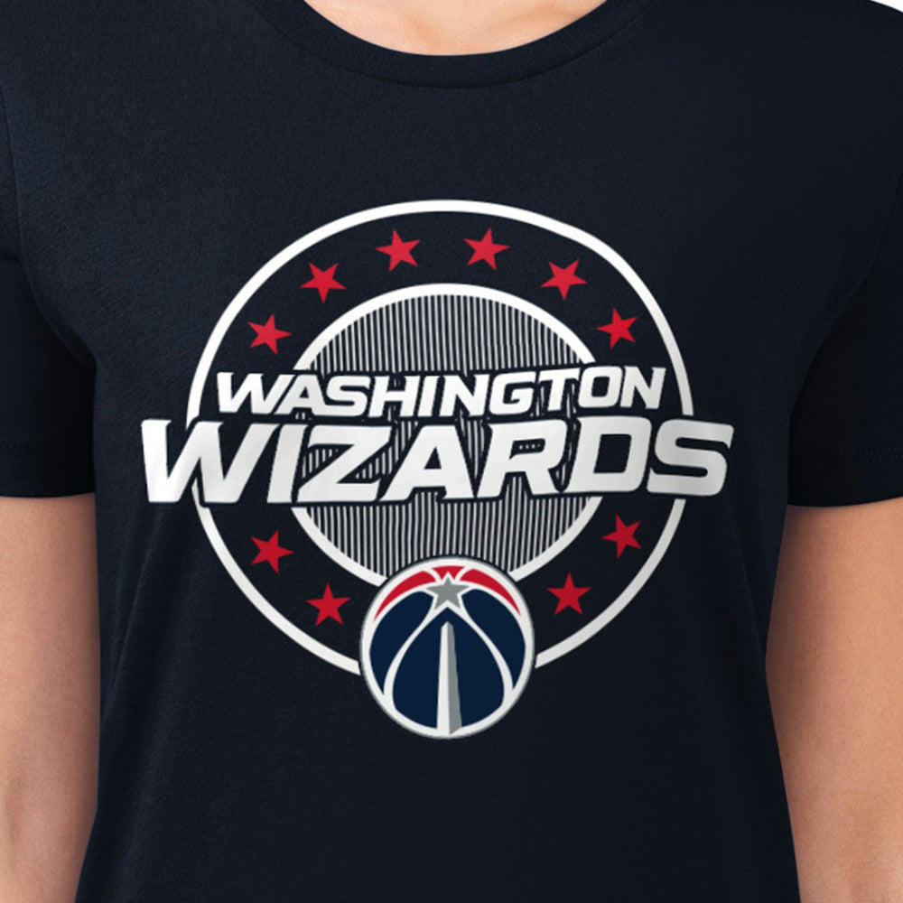 NBA - Washington Wizards G-III 4Her by Carl Banks Women's Super-Slim Lightweight Pinstripe Circle Graphic T-Shirt - Navy