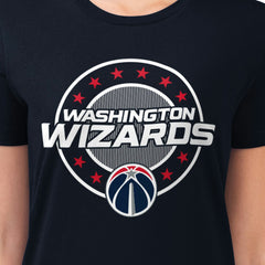 NBA - Washington Wizards G-III 4Her by Carl Banks Women's Super-Slim Lightweight Pinstripe Circle Graphic T-Shirt - Navy