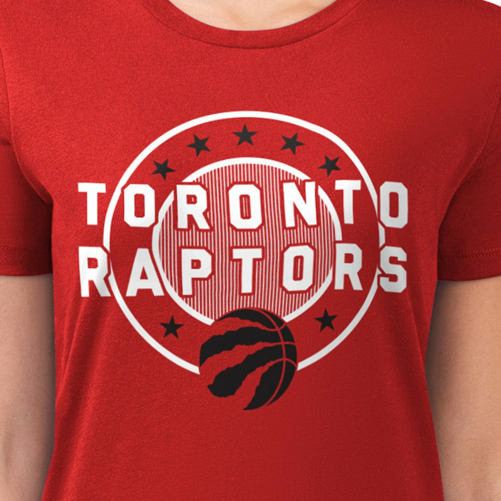 NBA - Toronto Raptors G-III 4Her by Carl Banks Women's Super-Slim Lightweight Pinstripe Circle Graphic T-Shirt - Red