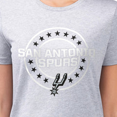 NBA - San Antonio Spurs G-III 4Her by Carl Banks Women's Super-Slim Lightweight Pinstripe Circle Graphic T-Shirt - Gray