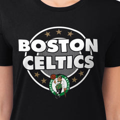 NBA - Boston Celtics G-III 4Her by Carl Banks Women's Super-Slim Lightweight Pinstripe Circle Graphic T-Shirt - Black