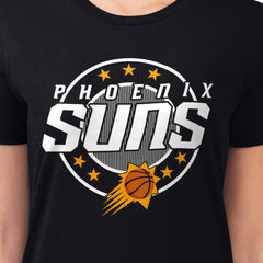 NBA - Phoenix Suns G-III 4Her by Carl Banks Women's Super-Slim Lightweight Pinstripe Circle Graphic T-Shirt - Black