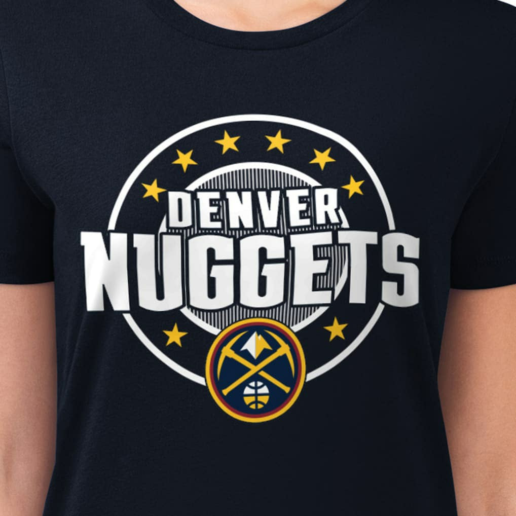 NBA - Denver Nuggets G-III 4Her by Carl Banks Women's Super-Slim Lightweight Pinstripe Circle Graphic T-Shirt - Navy