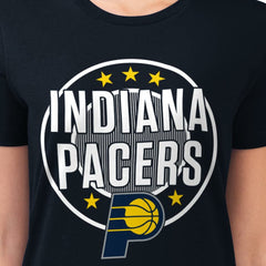 NBA - Indiana Pacers G-III 4Her by Carl Banks Women's Super-Slim Lightweight Pinstripe Circle Graphic T-Shirt - Navy