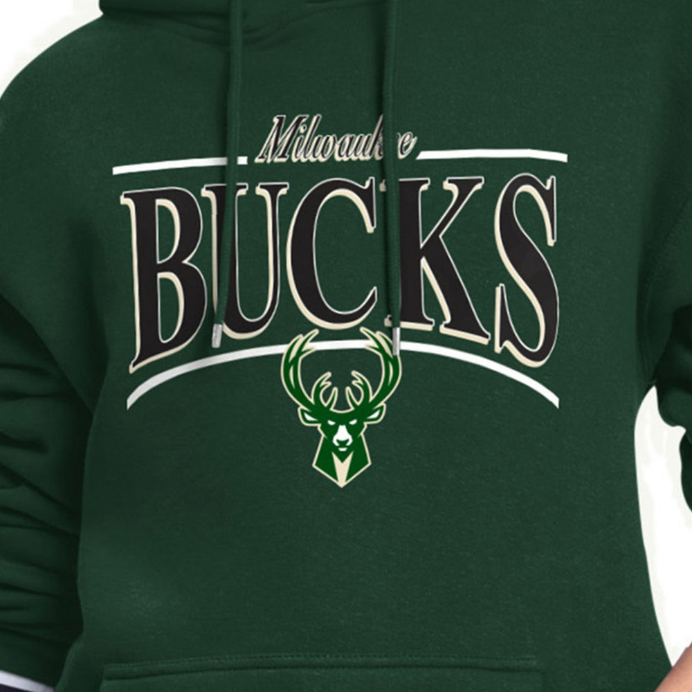 NBA - Milwaukee Bucks Starter Women's Arch Stripe Fleece Hoodie - Hunter Green