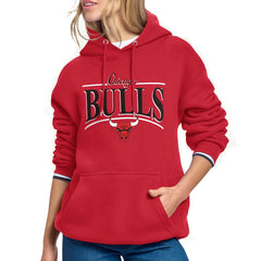 NBA - Chicago Bulls Starter Women's Arch Stripe Fleece Hoodie - Red