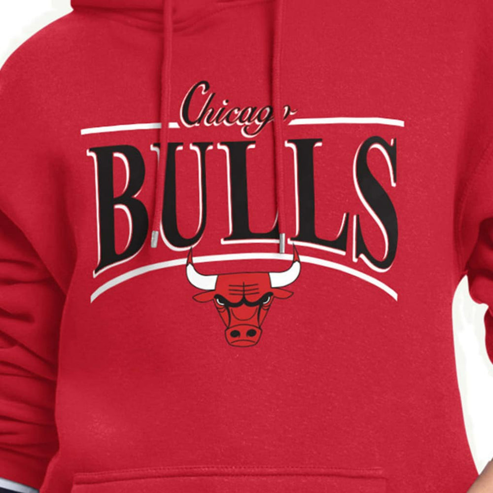 NBA - Chicago Bulls Starter Women's Arch Stripe Fleece Hoodie - Red