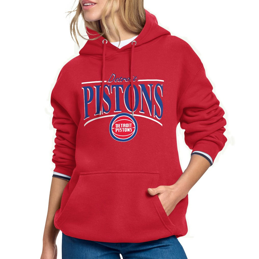 NBA - Detroit Pistons Starter Women's Arch Stripe Fleece Hoodie - Red