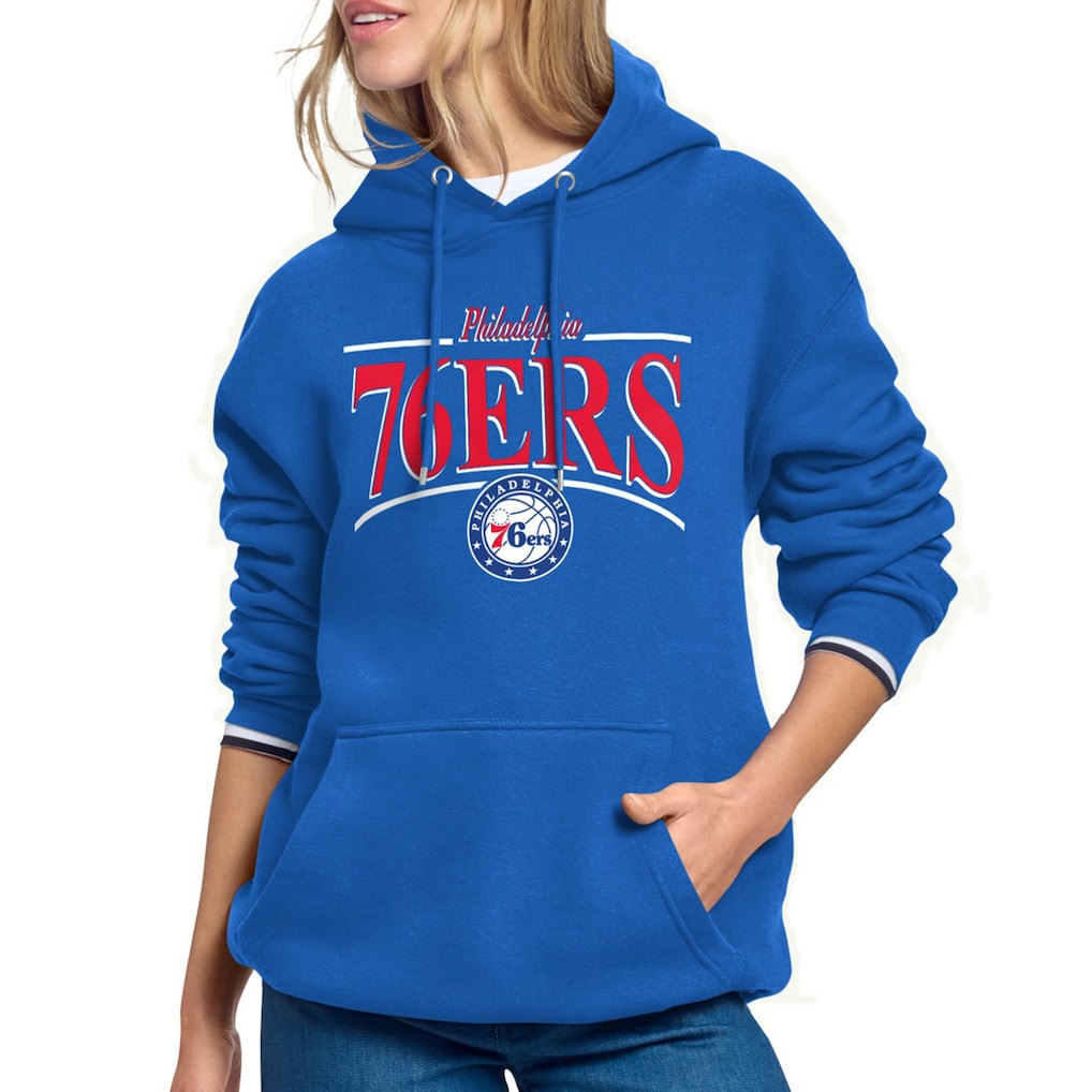 NBA - Philadelphia 76ers Starter Women's Arch Stripe Fleece Hoodie - Royal