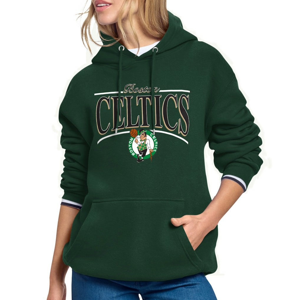 NBA - Boston Celtics Starter Women's Arch Stripe Fleece Hoodie - Kelly Green