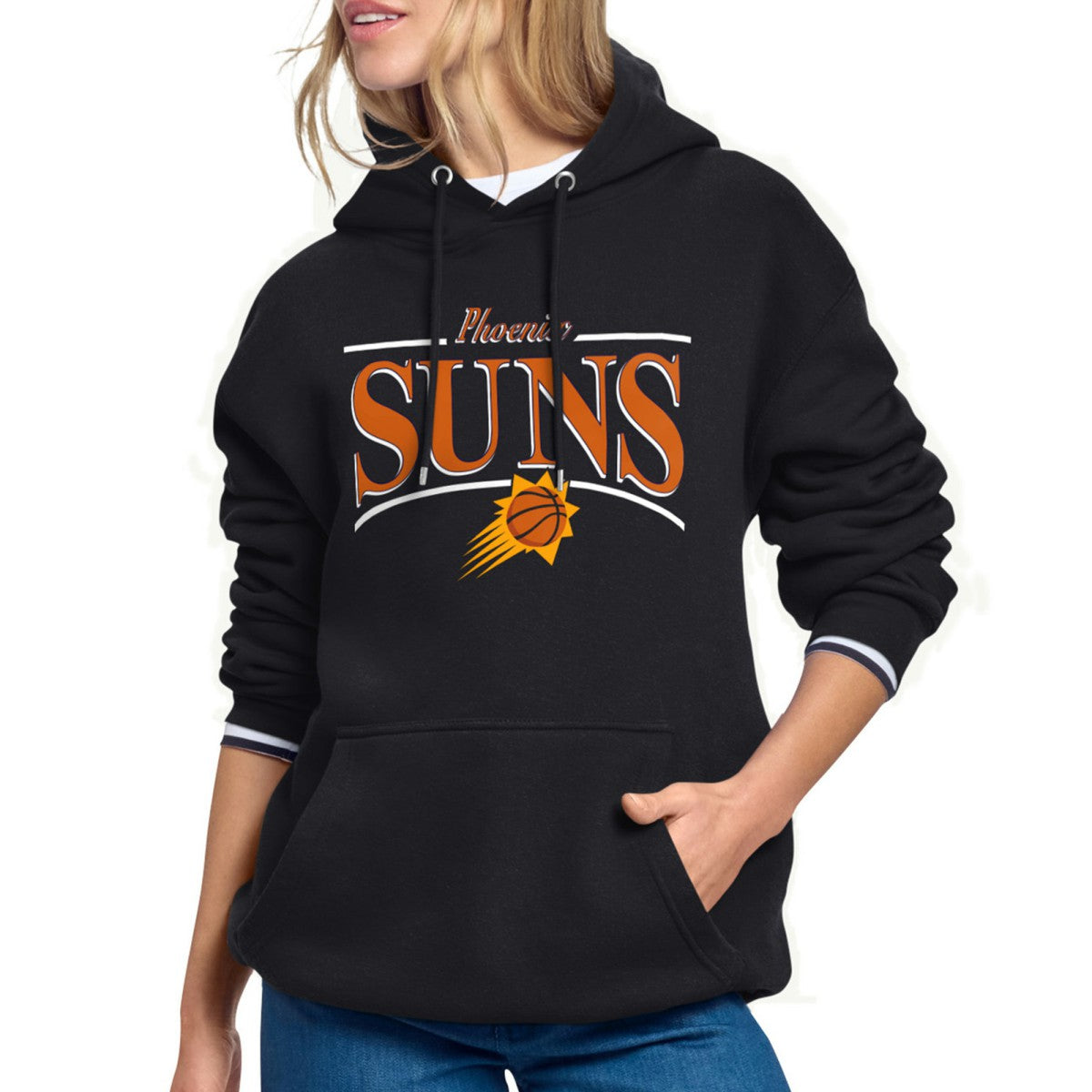 NBA - Phoenix Suns Starter Women's Arch Stripe Fleece Hoodie - Black