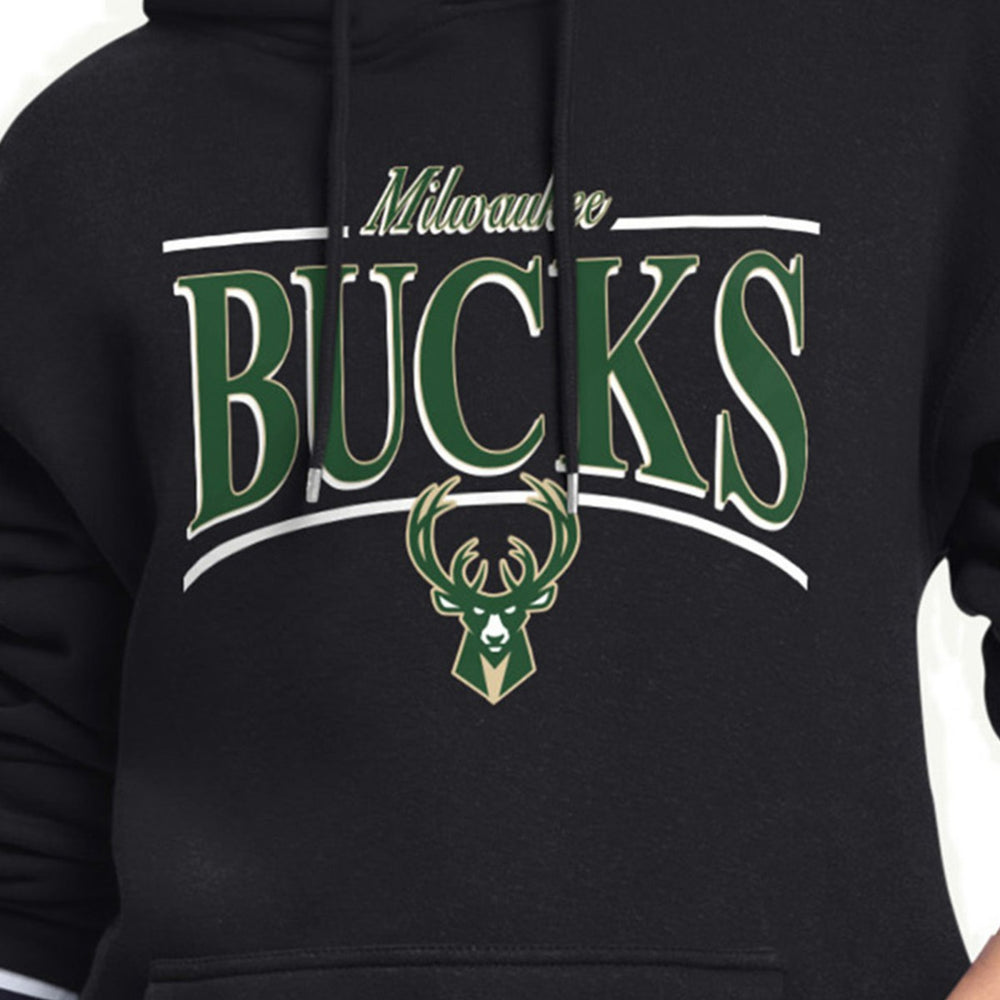 NBA - Milwaukee Bucks Starter Women's Arch Stripe Fleece Hoodie - Black