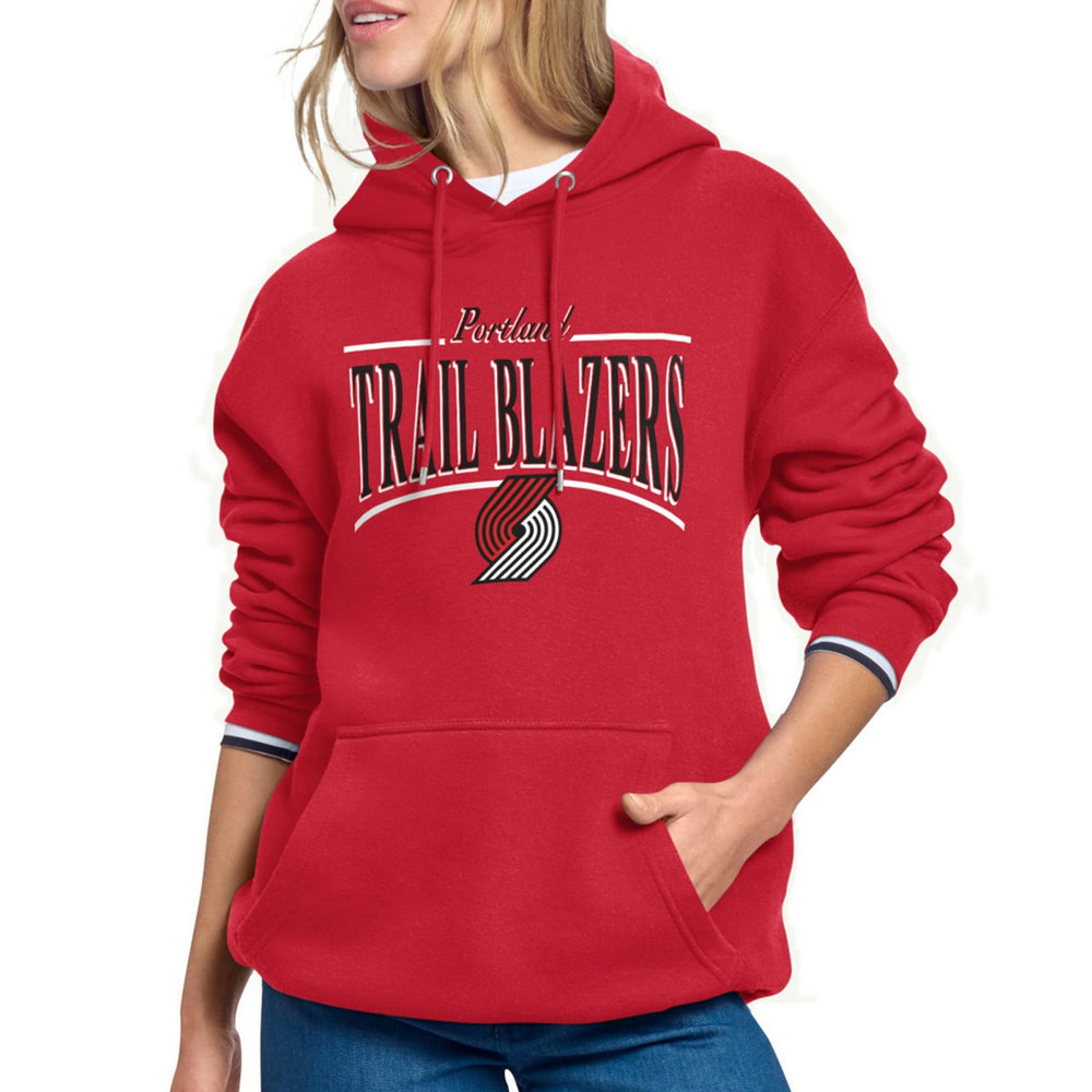 NBA - Portland Trail Blazers Starter Women's Arch Stripe Fleece Hoodie - Red