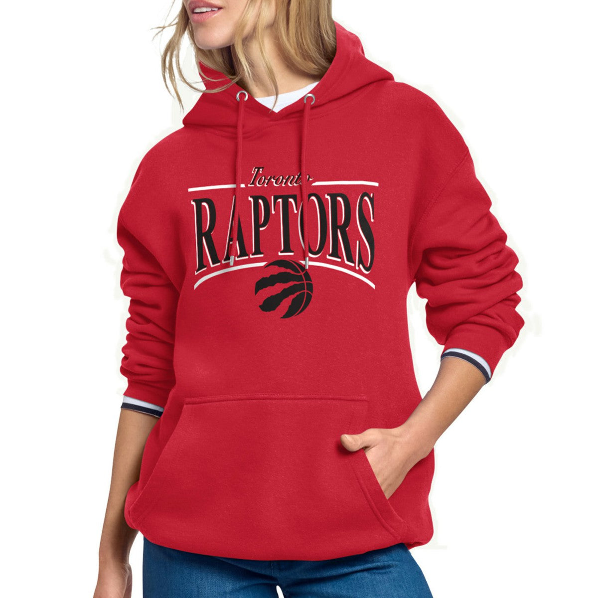 NBA - Toronto Raptors Starter Women's Arch Stripe Fleece Hoodie - Red