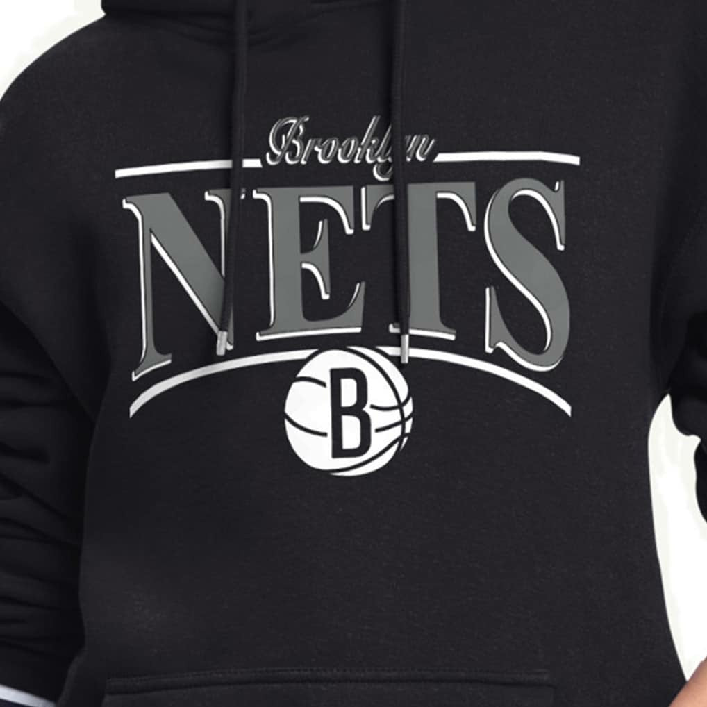NBA - Brooklyn Nets Starter Women's Arch Stripe Fleece Hoodie - Black