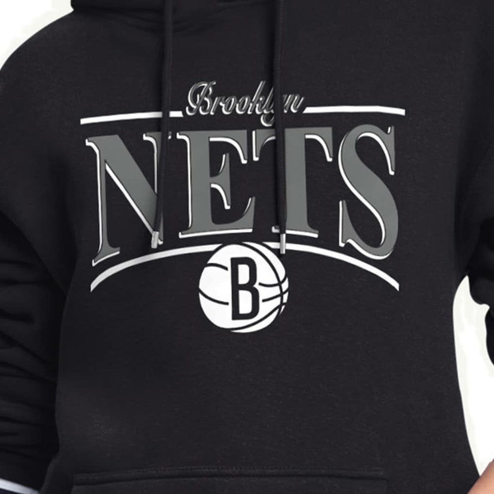 NBA - Brooklyn Nets Starter Women's Arch Stripe Fleece Hoodie - Black