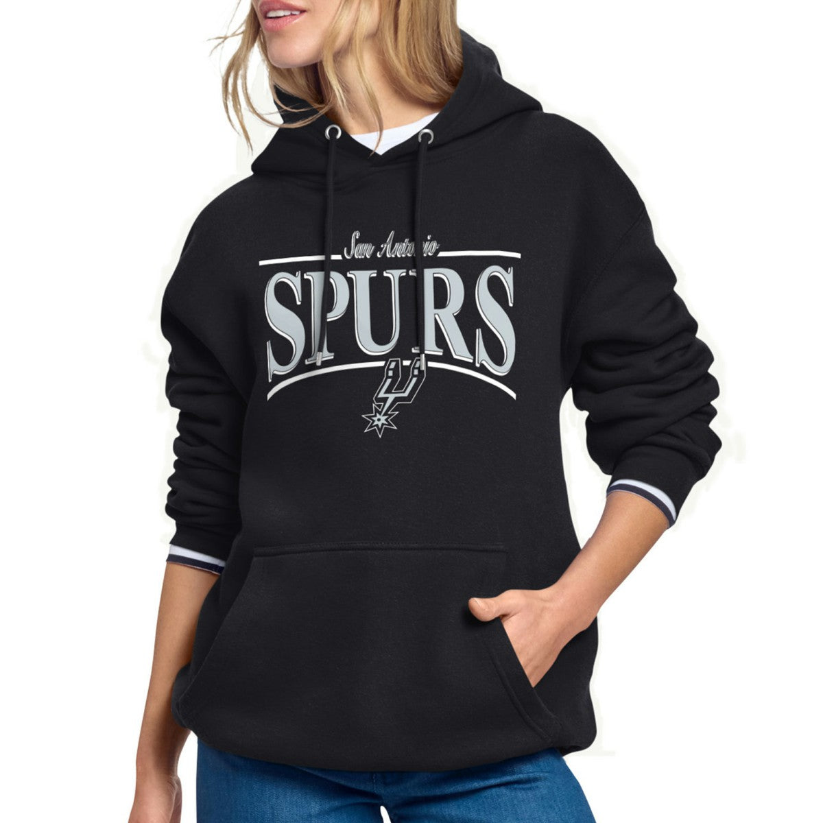 NBA - San Antonio Spurs Starter Women's Arch Stripe Fleece Hoodie - Black