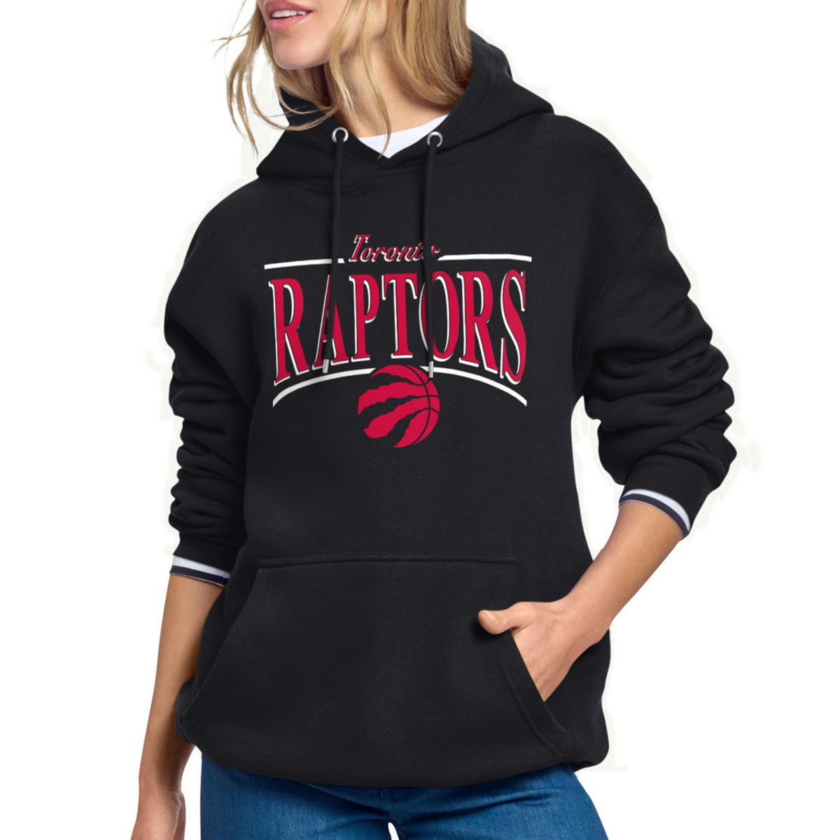 NBA - Toronto Raptors Starter Women's Arch Stripe Fleece Hoodie - Black