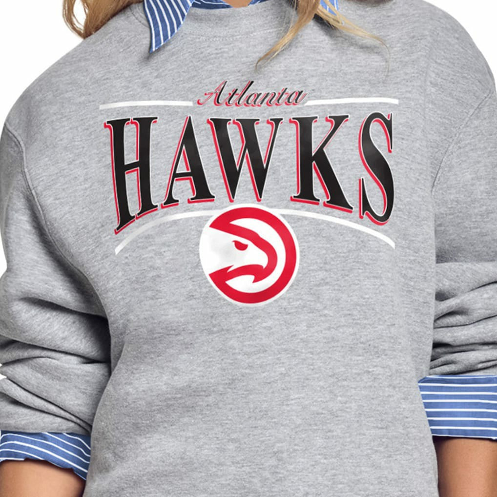 NBA - Atlanta Hawks Starter Women's Arch Stripe Fleece Crewneck Sweatshirt - Gray