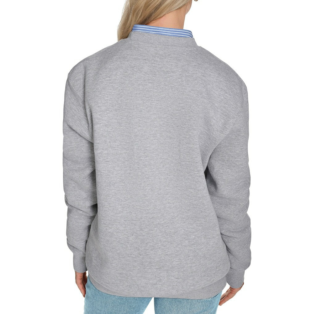 NBA - Brooklyn Nets Starter Women's Arch Stripe Fleece Crewneck Sweatshirt - Gray