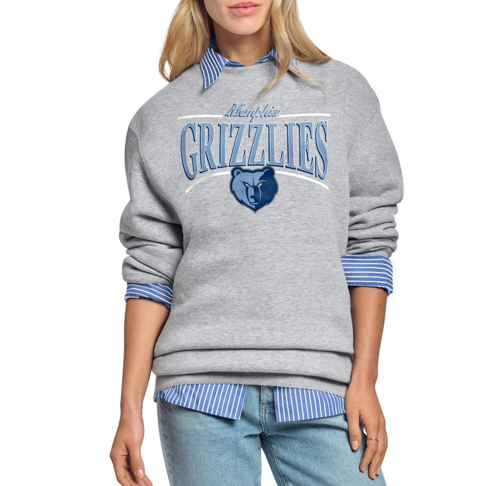 NBA - Memphis Grizzlies Starter Women's Arch Stripe Fleece Crewneck Sweatshirt - Gray