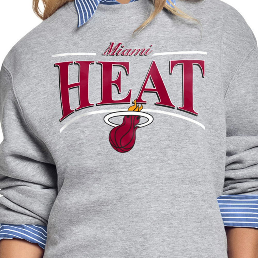 NBA - Miami Heat Starter Women's Arch Stripe Fleece Crewneck Sweatshirt - Gray
