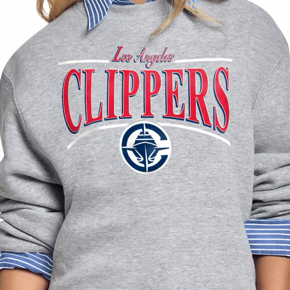 NBA - LA Clippers Starter Women's Arch Stripe Fleece Crewneck Sweatshirt - Gray