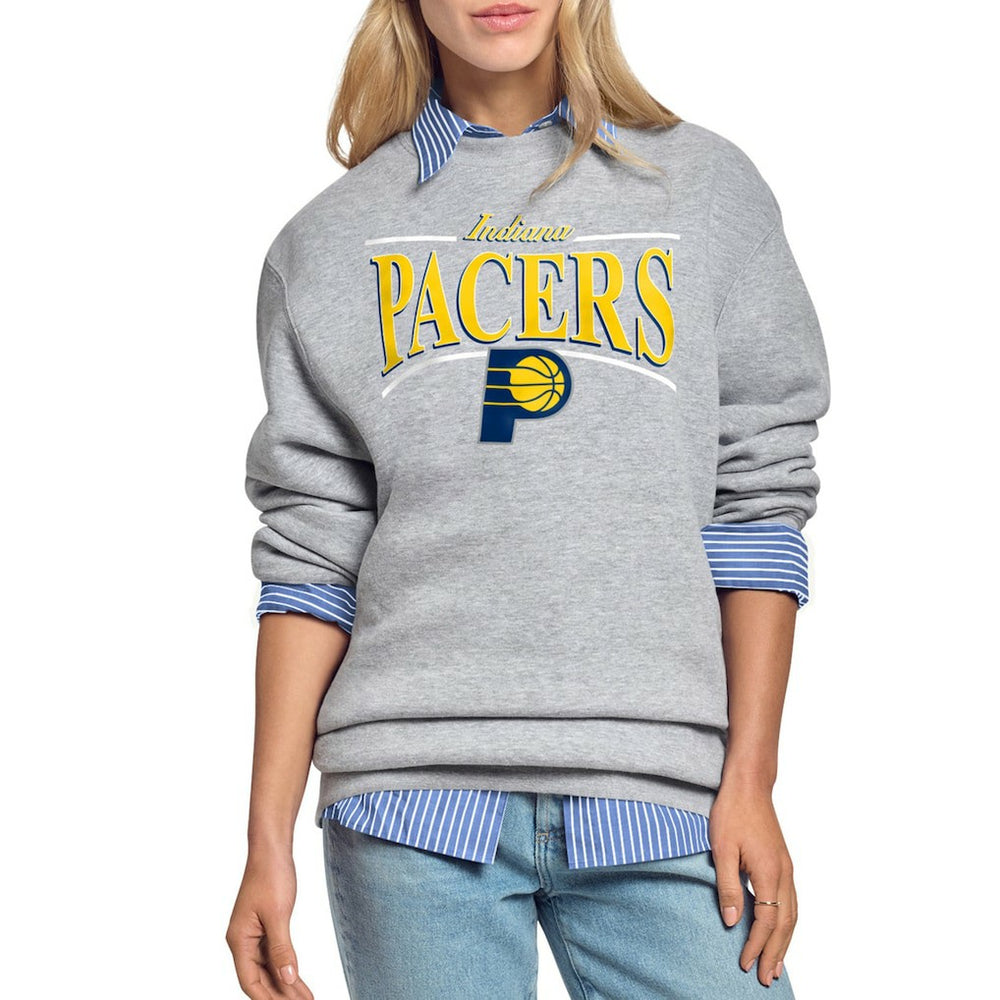NBA - Indiana Pacers Starter Women's Arch Stripe Fleece Crewneck Sweatshirt - Gray